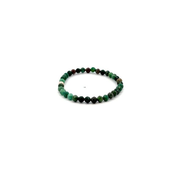 Natural Emerald Gemstones Mini 4mm 18K Rose Gold Charm Bead May Birthstone - Picture 3 of 5